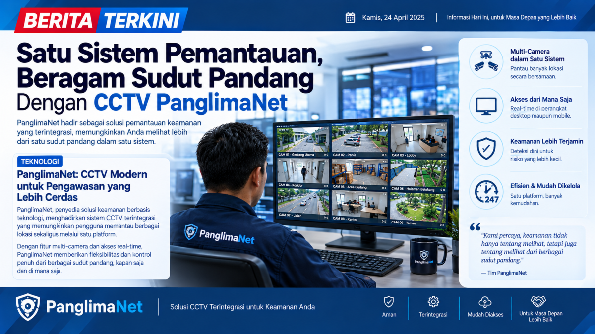 Satu Sistem Pemantauan, Beragam Sudut Pandang Dengan CCTV PanglimaNet